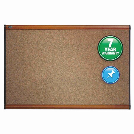 Quartet Prestige Bulletin Board, Brown Graphite-Blend Surface, 72 x 48, Cherry Frame B247LC